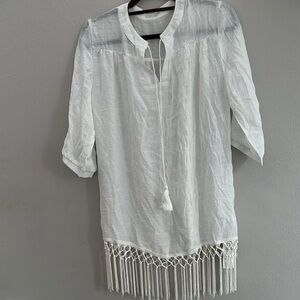 Cupshe White Tassel Women's cover up